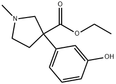 Ethyl=3-(3-hydroxyphenyl)-1-methyl-3-pyrrolidinecarboxylate Struktur