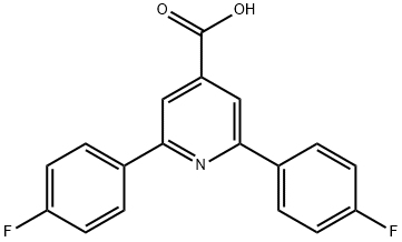 JR-9109, 2,6-Bis(4-fluorophenyl)pyridine-4-carboxylic acid, 97% Struktur