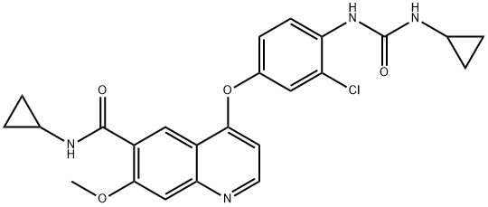 6-Quinolinecarboxamide, 4-[3-chloro-4-[[(cyclopropylamino)carbonyl]amino]phenoxy]-N-cyclopropyl-7-methoxy- Structure