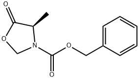 3-Oxazolidinecarboxylic acid, 4-methyl-5-oxo-, phenylmethyl ester, (4R)- Struktur