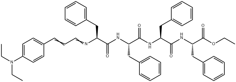 N-[3-[4-(Diethylamino)phenyl]-2-propenylidene]-L-Phe-L-Phe-L-Phe-L-Phe-OEt Structure