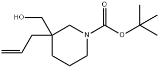 3-烯丙基-3-(羟甲基)哌啶-1-羧酸叔丁酯, 441773-93-9, 结构式