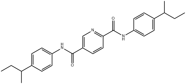 2-N,5-N-bis(4-butan-2-ylphenyl)pyridine-2,5-dicarboxamide,445251-45-6,结构式