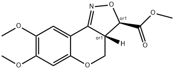 3H-[1]Benzopyrano[4,3-c]isoxazole-3-carboxylic acid, 3a,4-dihydro-7,8-dimethoxy-, methyl ester, (3R,3aS)-rel-,452321-67-4,结构式