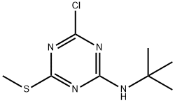 1,3,5-Triazin-2-amine, 4-chloro-N-(1,1-dimethylethyl)-6-(methylthio)-,4622-80-4,结构式