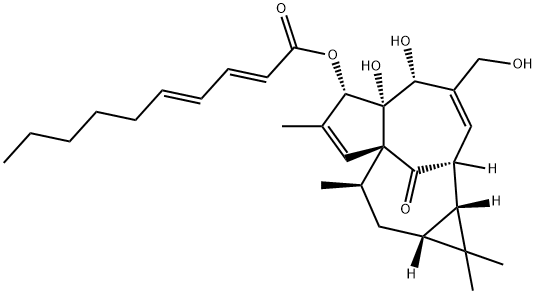 3-O-(2'E,4'E-癸二烯酰基)巨大戟二萜醇,466663-11-6,结构式