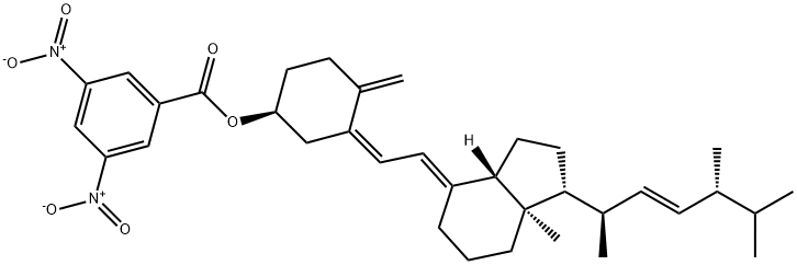 Cyclohexanol, 4-methylene-3-[(2E)-2-[(1R,3aS,7aR)-octahydro-7a-methyl-1-[(1R,2E,4R)-1,4,5-trimethyl-2-hexen-1-yl]-4H-inden-4-ylidene]ethylidene]-, 1-(3,5-dinitrobenzoate), (1S,3Z)- Struktur