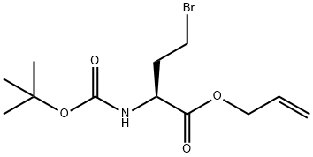 N-Boc-4-bromo-(S)-2-aminobutanoic acid allyl ester 结构式