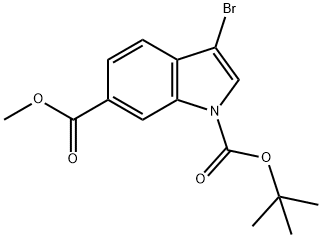 1-tert-Butyl-6-methyl-3-bromo-1H-indole-1,6-dicarboxylate 结构式