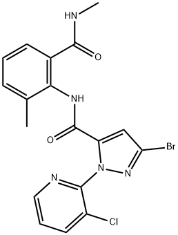 1H-Pyrazole-5-carboxamide, 3-bromo-1-(3-chloro-2-pyridinyl)-N-[2-methyl-6-[(methylamino)carbonyl]phenyl]- 结构式