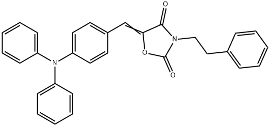 2,4-Oxazolidinedione,5-[[4-(dipenylamino)phenyl]methlene-3-(2-phenylethyl)- Structure