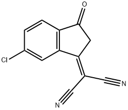 2-(6-chloro-2,3-Dihydro-3-oxo-1H-inden-ylidene)-propanedinitrile Structure