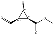 Cyclopropanecarboxylic acid, 2-formyl-3-methyl-, methyl ester, (1R,2S,3S)-rel- (9CI) Struktur
