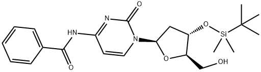 Cytidine, N-benzoyl-2'-deoxy-3'-O-[(1,1-dimethylethyl)dimethylsilyl]- 化学構造式