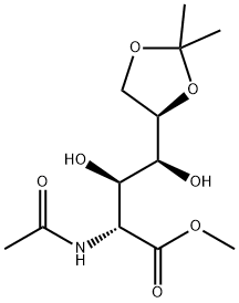 2-Acetylamino-2-deoxy-5-O,6-O-isopropylidene-D-gluconic acid methyl ester Struktur