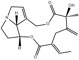 (15E)-13,19-Didehydro-12β-hydroxysenecionan-11,16-dione,520-59-2,结构式