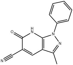 1H-Pyrazolo[3,4-b]pyridine-5-carbonitrile, 6,7-dihydro-3-methyl-6-oxo-1-phenyl-,52217-38-6,结构式