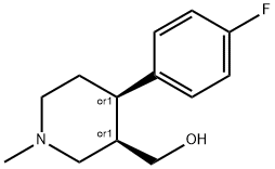 3-Piperidinemethanol, 4-(4-fluorophenyl)-1-methyl-, (3R,4R)-rel- Structure