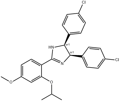 REL-(4R,5S)-4,5-二(4-氯苯基)-2-(2-异丙氧基-4-甲氧基苯基)-4,5-二氢-1H-咪唑, 548472-49-7, 结构式