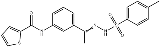 N-[3-[(E)-C-methyl-N-[(4-methylphenyl)sulfonylamino]carbonimidoyl]phenyl]thiophene-2-carboxamide Structure