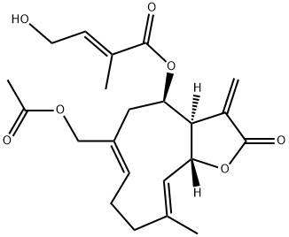 8beta-(4-Hydroxytigloyloxy)ovatifolin Struktur
