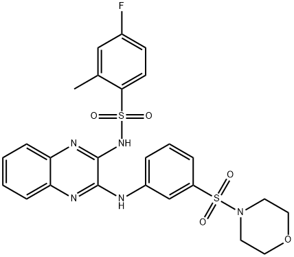 4-fluoro-2-methyl-N-(3-{[3-(morpholine-4-sulfonyl)
phenyl]amino}quinoxalin-2-yl)benzene-1-sulfona
mide Structure