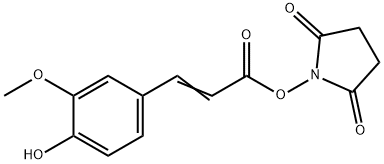 2-Propenoic acid, 3-(4-hydroxy-3-methoxyphenyl)-, 2,5-dioxo-1-pyrrolidinyl ester Structure