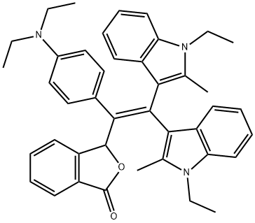 1(3H)-Isobenzofuranone, 3-[1-[4-(diethylamino)phenyl]-2,2-bis(1-ethyl-2-methyl-1H-indol-3-yl)ethenyl]- Structure