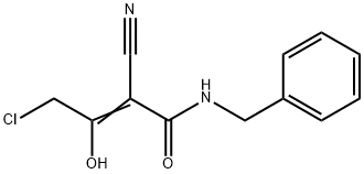 N-苄基-4-氯-2-氰基-3-羟基丁-2-烯酰胺, 568555-59-9, 结构式