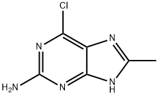 6-Chloro-8-methyl-1H-purin-2-amine 化学構造式
