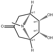 (1β,5β)-6β,7β-ジヒドロキシトロパン-3-オン 化学構造式