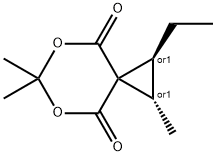 5,7-Dioxaspiro[2.5]octane-4,8-dione,1-ethyl-2,6,6-trimethyl-,(1R,2R)-rel-(9CI) 化学構造式