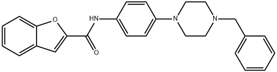 2-Benzofurancarboxamide,N-[4-[4-(phenylmethyl)-1-piperazinyl]phenyl]-(9CI) Structure