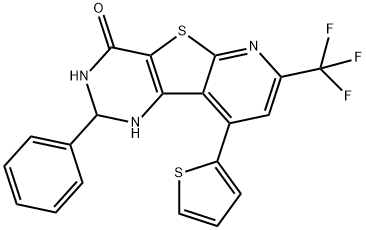 2-phenyl-9-thiophen-2-yl-7-(trifluoromethyl)-2,3-dihydro-1H-pyrido[2,3]thieno[2,4-d]pyrimidin-4-one Structure