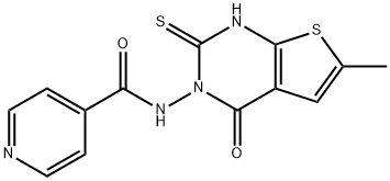 N-(6-methyl-4-oxo-2-sulfanylidene-1H-thieno[2,3-d]pyrimidin-3-yl)pyridine-4-carboxamide Structure