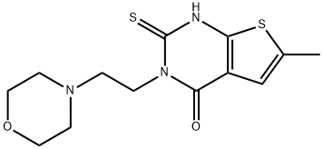 6-methyl-3-(2-morpholin-4-ylethyl)-2-sulfanylidene-1H-thieno[2,3-d]pyrimidin-4-one Structure