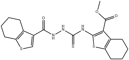 methyl 2-(2-(4,5,6,7-tetrahydrobenzo[b]thiophene-3-carbonyl)hydrazinecarbothioamido)-4,5,6,7-tetrahydrobenzo[b]thiophene-3-carboxylate Structure