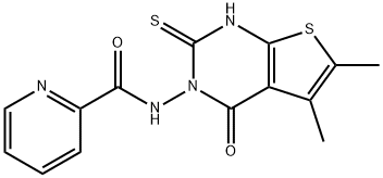 N-(5,6-dimethyl-4-oxo-2-sulfanylidene-1H-thieno[2,3-d]pyrimidin-3-yl)pyridine-2-carboxamide Structure