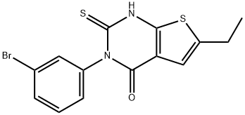 3-(3-bromophenyl)-6-ethyl-2-sulfanylidene-1H-thieno[2,3-d]pyrimidin-4-one,590354-34-0,结构式