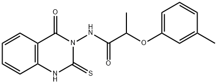 590356-38-0 2-(3-methylphenoxy)-N-(4-oxo-2-sulfanylidene-1H-quinazolin-3-yl)propanamide