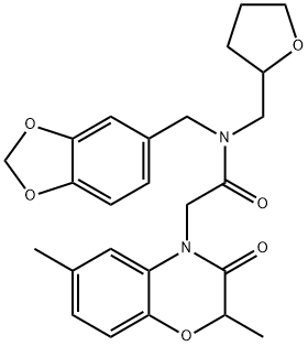 4H-1,4-Benzoxazine-4-acetamide,N-(1,3-benzodioxol-5-ylmethyl)-2,3-dihydro-2,6-dimethyl-3-oxo-N-[(tetrahydro-2-furanyl)methyl]-(9CI)|