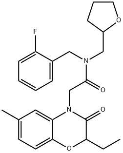 4H-1,4-Benzoxazine-4-acetamide,2-ethyl-N-[(2-fluorophenyl)methyl]-2,3-dihydro-6-methyl-3-oxo-N-[(tetrahydro-2-furanyl)methyl]-(9CI) 化学構造式