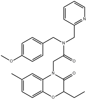 4H-1,4-Benzoxazine-4-acetamide,2-ethyl-2,3-dihydro-N-[(4-methoxyphenyl)methyl]-6-methyl-3-oxo-N-(2-pyridinylmethyl)-(9CI) Struktur