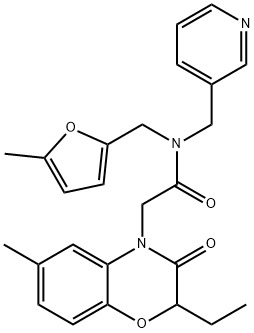 4H-1,4-Benzoxazine-4-acetamide,2-ethyl-2,3-dihydro-6-methyl-N-[(5-methyl-2-furanyl)methyl]-3-oxo-N-(3-pyridinylmethyl)-(9CI)|
