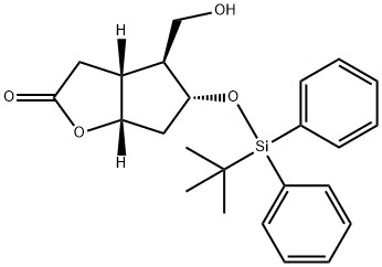 (3AR,4S,5R,6AS)-5-((叔-丁基二苯基甲硅烷基)氧代)-4-(羟甲基)六氢-2H-环戊二烯并[B]呋喃-2-酮, 618386-94-0, 结构式