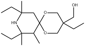 1,5-Dioxa-9-azaspiro[5.5]undecane-3-methanol, 3,8,10-triethyl-7,8,10-trimethyl- 化学構造式