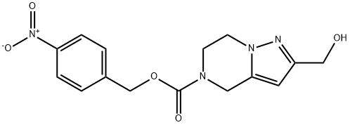 2-hydroxymethyl-6,7-dihydro-4H-pyrazolo[1,5-a]pyrazine-5-carboxylic acid 4-nitrobenzyl ester Struktur