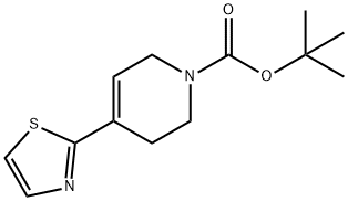 1(2H)-Pyridinecarboxylic acid, 3,6-dihydro-4-(2-thiazolyl)-, 1,1-dimethylethyl ester 结构式