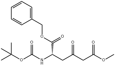 (S)-1-(2-甲氧基羰基)乙酰基-3-叔丁氧羰基氨基丙酸苄酯, 630128-01-7, 结构式