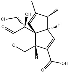 (1S,9aS)-1-Chloromethyl-1,2,4,4aα,6aβ,7-hexahydro-1α-hydroxy-7α,8-dimethyl-2-oxopentaleno[1,6a-c]pyran-5-carboxylic acid Struktur